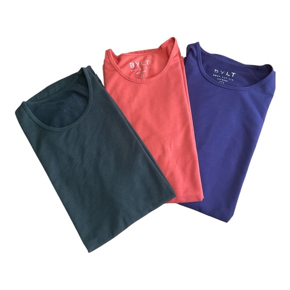 BYLT Drop Cut S/S BYLT Blend T-shirt Size Large(Bundle of 3) Green-Orange-Purple - Picture 1 of 14